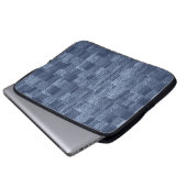 Minimal Denim Abstrakten Memphis-Patchwork Laptopschutzhülle (Vorne Knopf)