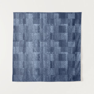Minimal Denim Abstrakten Memphis-Patchwork Wandteppich