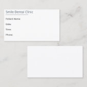 Minimal Dental Appointment Card One Line Terminkarte (Vorne/Hinten)