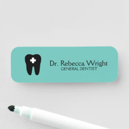 Minimal Dentist Logo Light Aquamarin Dental Office Namensschild