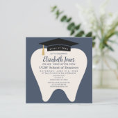 Minimal Dentistry School Tooth Graduation Party Einladung (Stehend Vorderseite)