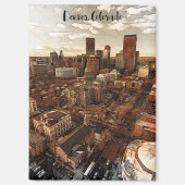 Minimal Denver Colorado Skyline Magnet (Vorderseite)