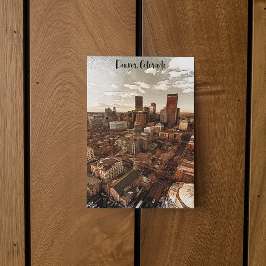 Minimal Denver Colorado Skyline Postkarte