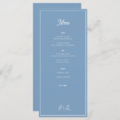 Minimal der blauen Küste von Dusky Menükarte (Vorne/Hinten)