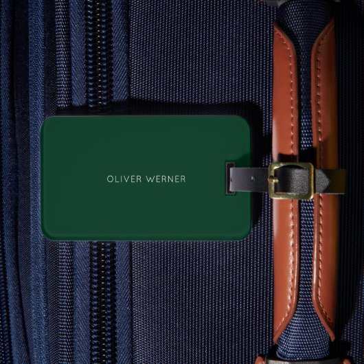 Minimal der Minimalistischen Elegant dunkelgrün Gepäckanhänger (Vorderseite Insitu 4)