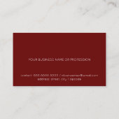 Minimal der Minimalistischen Elegant dunkelrot Visitenkarte (Rückseite)