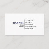 Minimal des Logos für moderne, schwache Marine Visitenkarte (Rückseite)