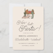 Minimal Desert Fiesta Bachelorette Wochenende Einladung (Vorderseite)