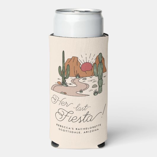 Minimal Desert Fiesta Bachelorette Wochenende Selters Dosenkühler (Seltzer Vorderseite)
