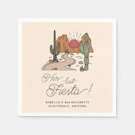 Minimal Desert Fiesta Bachelorette Wochenende Serviette