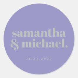 Minimal Design Lavender Silver typo Welcome Runder Aufkleber