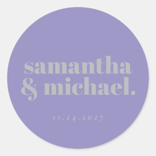 Minimal Design Lavender Silver typo Welcome Runder Aufkleber (Vorderseite)