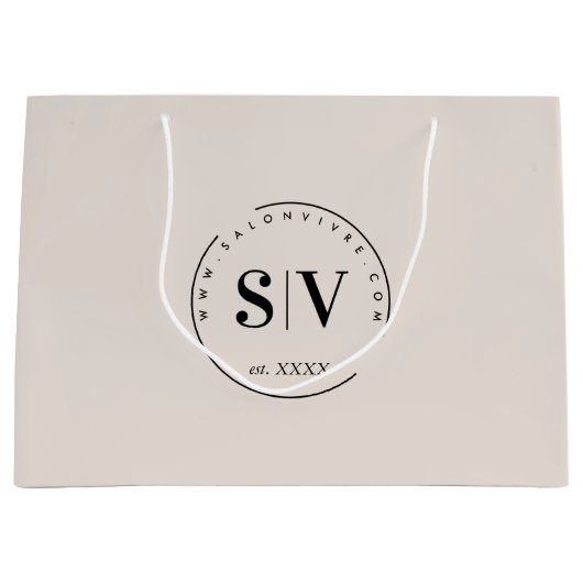 Minimal Designer Beauty Salon Business-Logo Große Geschenktüte (Vorderseite)