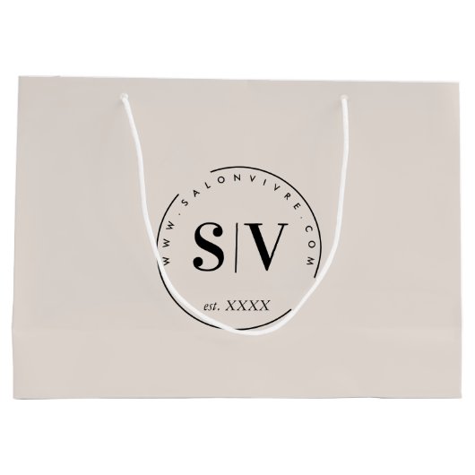 Minimal Designer Beauty Salon Business-Logo Große Geschenktüte (Rückseite)