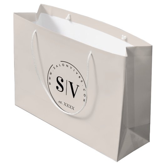 Minimal Designer Beauty Salon Business-Logo Große Geschenktüte (Rückseite Schrägansicht)
