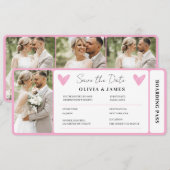 Minimal Destination Wedding Boarding Pass Invite Einladung (Vorne/Hinten)