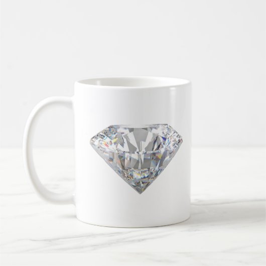 Minimal Diamond Sparkle Ästhetik Kaffeetasse (Links)