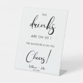 Minimal die Getränke sind auf uns Open Bar Wedding Sockelschild (Vorderseite)