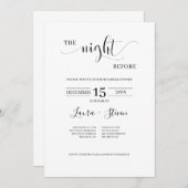 Minimal die Nacht vor der Probe Abendessen Einladung (Vorne/Hinten)