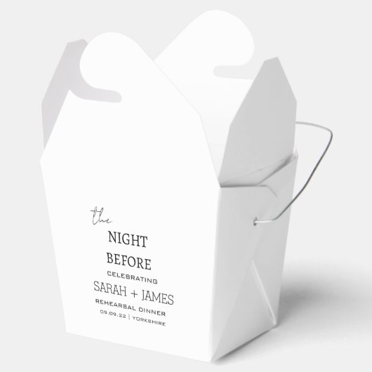 Minimal die Nacht vor der Probe Abendessen Hochzei Geschenkschachtel (Geöffnet)