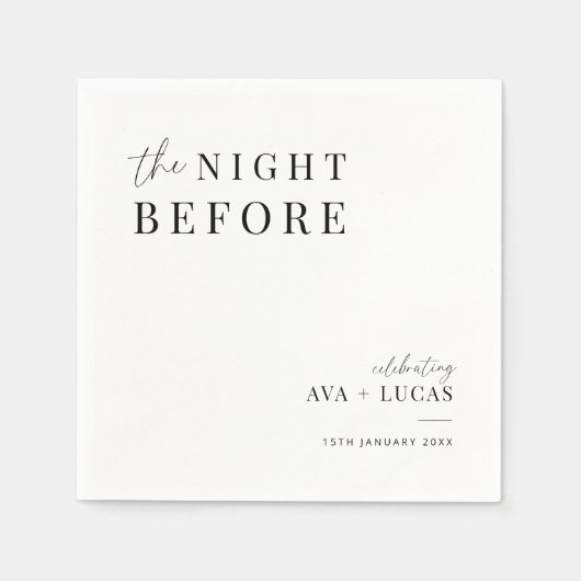 Minimal die Nacht vor der Probe Abendessen Serviette (Vorderseite)