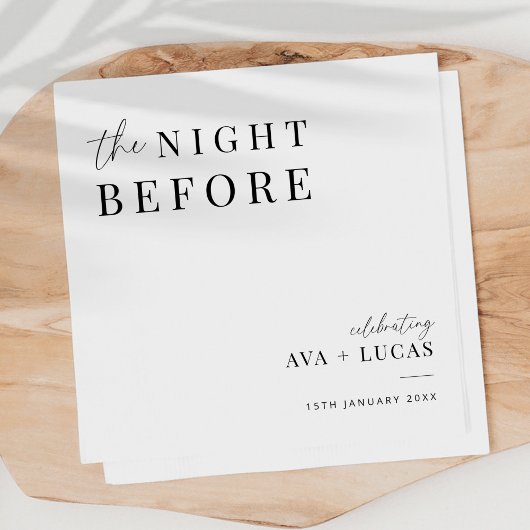 Minimal die Nacht vor der Probe Abendessen Serviette