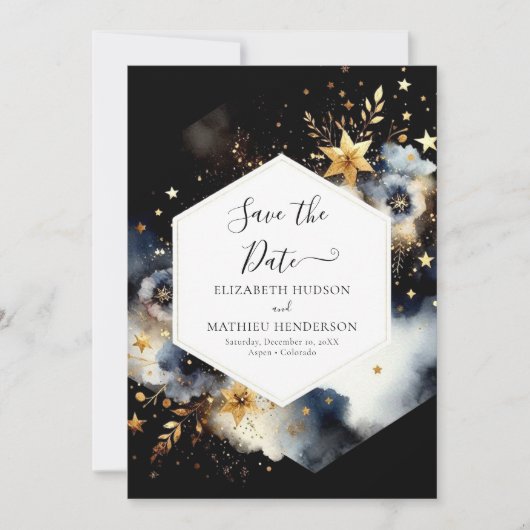 Minimal Digital Celestial Wedding Save The Date (Vorderseite)