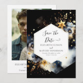 Minimal Digital Celestial Wedding Save The Date (Vorne/Hinten)