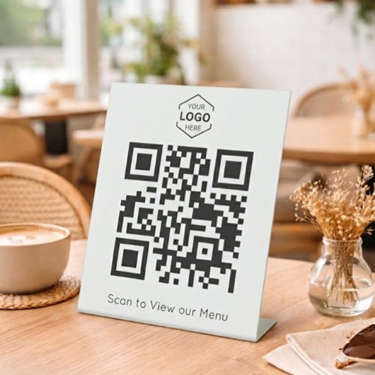 Minimal Digital Menu scan QR Code Sockelschild