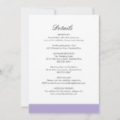 Minimal digitaler Lavendel, modern und zeitgemäß Einladung (Rückseite)