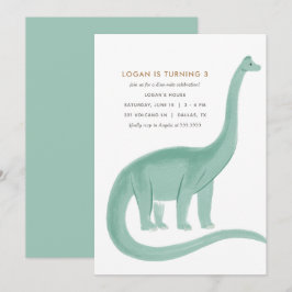 Minimal Dinosaur Geburtstagsparty Einladung