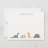 Minimal Dinosaur Kinder Notizkarten Set Personalis Einladung (Vorderseite)
