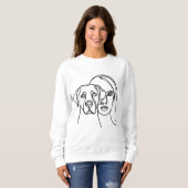 Minimal Dog Mom Line Art Portrait Sweatshirt (Vorne ganz)