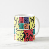 Minimal Dogs Line Art Collage Kaffeetasse (VorderseiteRechts)