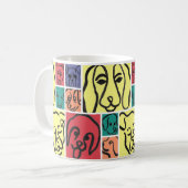 Minimal Dogs Line Art Collage Kaffeetasse (Vorderseite Links)