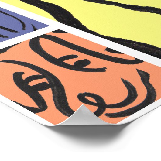 Minimal Dogs Line Art Collage Poster (Ecke)