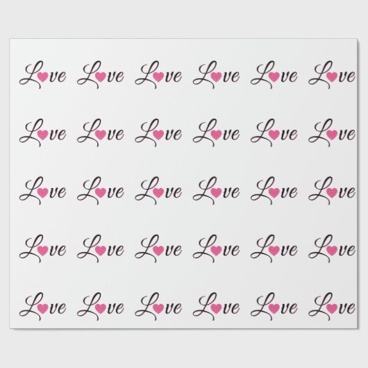 Minimal Dotted Heart Design Geschenkpapier (Flach)