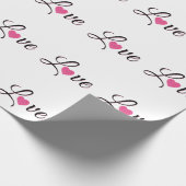 Minimal Dotted Heart Design Geschenkpapier (Ecke)