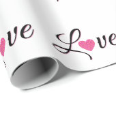 Minimal Dotted Heart Design Geschenkpapier (Rolleneckpunkt)