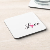 Minimal Dotted Heart Design Getränkeuntersetzer (Linke Seite)