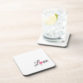 Minimal Dotted Heart Design Getränkeuntersetzer (Rechte Seite)