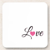 Minimal Dotted Heart Design Getränkeuntersetzer (Vorderseite)