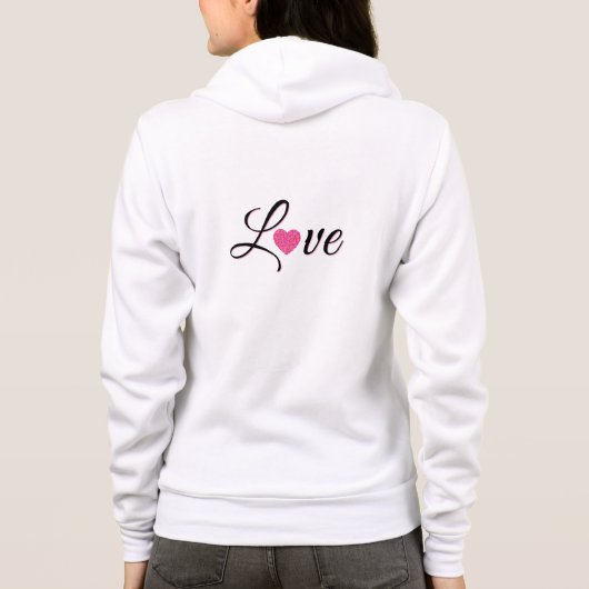 Minimal Dotted Heart Design Hoodie (Rückseite)