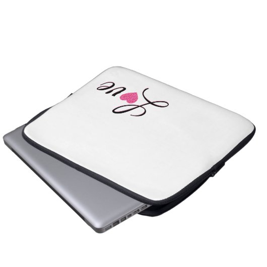 Minimal Dotted Heart Design Laptopschutzhülle (Vorne Knopf)