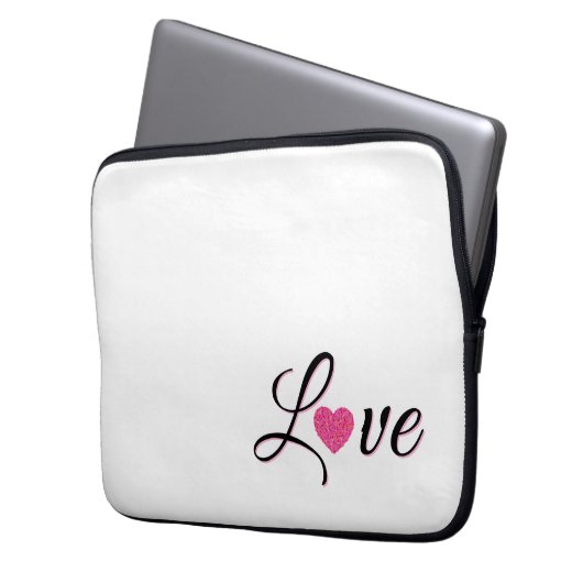 Minimal Dotted Heart Design Laptopschutzhülle (Vorderseite Links)