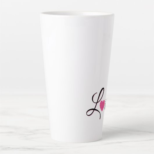 Minimal Dotted Heart Design Milchtasse (Vorderseite)