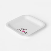 Minimal Dotted Heart Design Pappteller (Gewinkelt)