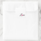 Minimal Dotted Heart Design Quadratischer Aufkleber (Tasche)