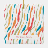 Minimal Double Sided Retro Family Photo Christmas Keramikornament (Rückseite)