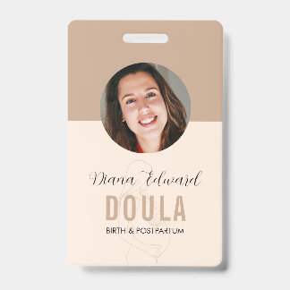 Minimal Doula Identity Photo Design in Soft Beige Ausweis